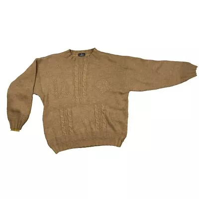Ermenegildo Zegna Cable Knit Crew Neck Wool Brown Sweater (See Measurements) - Image 1 of 4