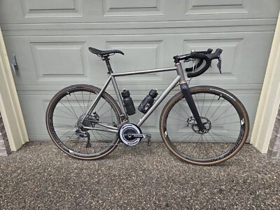 Titanium GRAVEL Bicycle 54.5 Shimano DI2 REYNOLDS ATR CARBON WHEELS Disc BRAKEs - Image 1 of 4