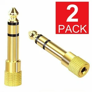 6.3mm 1/4" Male plug to 3.5mm 1/8" Female Jack Stereo Headphone Audio Adapter - Picture 1 of 6
