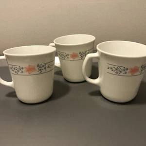 CORELLE BY CORNING APRICOT GROVE 8 OUNCES COFFEE TEA CUPS LOT OF 3 - Picture 1 of 4