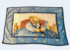 blue jean teddy bear blanket