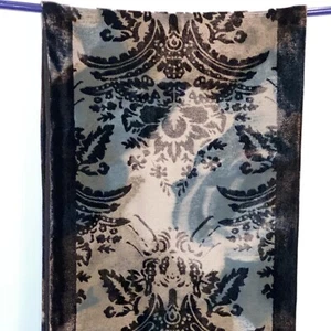 "Bufanda de terciopelo Swee Lo New York negra multi enfriador 9"" por 60"" flecos 3""" - Imagen 1 de 12