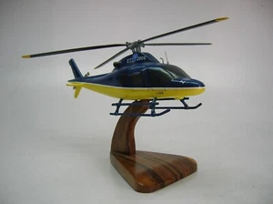 A-119 Koala Augusta Helicopter A119 Desktop Mahogany Kiln Wood Model Small New - Picture 1 of 3