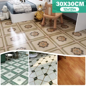 1-50X Peel Stick On Tile Self Adhesive Kitchen Bathroom Wall Floor Sticker Tiles - Picture 1 of 19