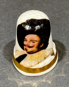 VTG Bone China Thimble “The Laughing Cavalier” Fran’s Hal’s 1950’s 0.89x1.05” En - Picture 1 of 4