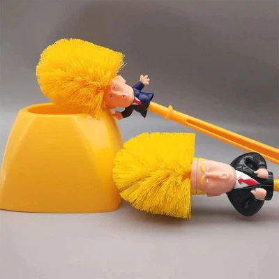 Trump Toilet Brush Novelty Creative FunToy Toilet Brush Holder Bathroom Tool Set - Image 1 of 4