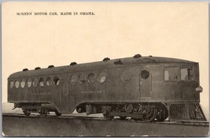 Vintage 1910s Railroad / Train Postcard "McKEEN MOTOR CAR - MADE IN OMAHA" - Picture 1 of 2