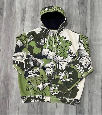 Moletom com capuz masculino vintage Ecko Unltd estampa GG grafite AOP ANO 2000 - Imagem 1 de 4