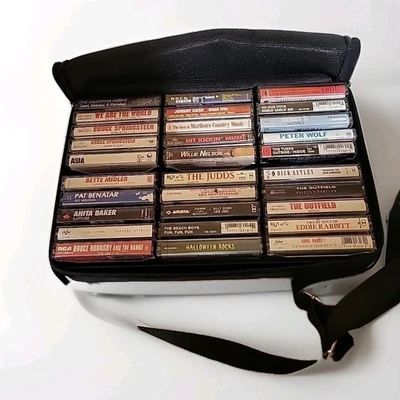 80's Rock Cassettes Lot Of 30/W Carrying Case/Springsteen/The Outfield/The Tubes - Image 1 of 4