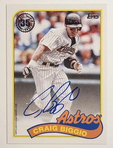 Craig Biggio 2024 TOPPS SERIES 1 1989 TOPPS ON CARD Auto ASTROS - Picture 1 of 2