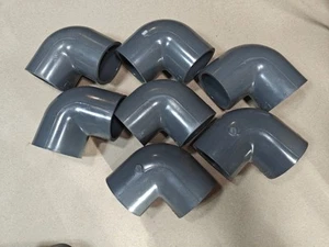 7Pcs, Spears 806-020 SCH80 D2467 NSFpw PVCI Gray PVC 2" 90 Degree Elbow ๐บ๐ฒ - Picture 1 of 7
