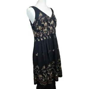 NWT $129 Coldwater Creek Far East Gala Dress Sz 14 (Fits 10/12R) Black Slvls - Picture 1 of 16