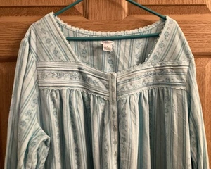 Croft& Barrow Long Fleece Nightgown Polyester Aqua Fuzzy Sz 3X NWT - Picture 1 of 5