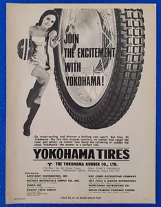 1970s YOKOHAMA TIRE CLASSIC MOTORCYCLE ORIGINAL PRINT AD "THE PERFECT RIDE" - Picture 1 of 1