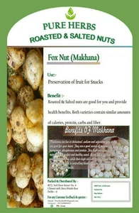Pure Herbs Fox Nut & Makhana Roasted & Salted Nuts Indian Flavour XH553 - Picture 1 of 13