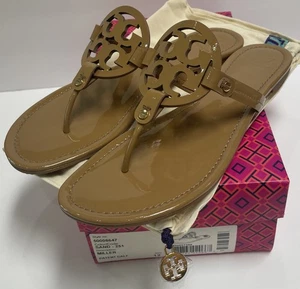 Nuevas sandalias Tory Burch Miller charol arena talla 12 M con caja y bolsa antipolvo - Imagen 1 de 18