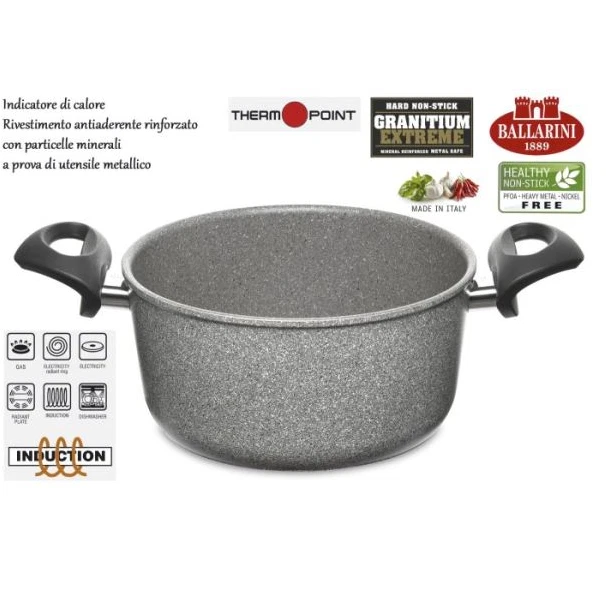 Ballarini Zwilling Casseruola 2 Manici Cortina Granitium Eco Induzione Cm 20