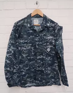 US Navy Blue Shirt, Small Regular , Working Uniform NWU AOR2 Camo Blouse - Picture 1 of 5