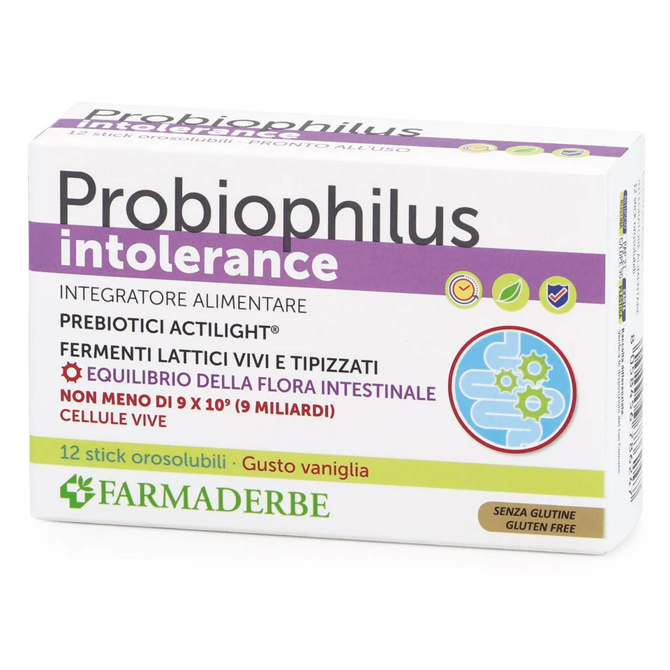 FARMADERBE PROBIOPHILUS INTOLERANCE 12 STICK Vaniglia
