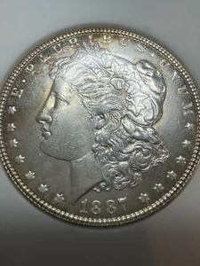 1887 MORGAN SILVER DOLLAR NICE TONE! OLDER NGC MS64 HOLDER - Picture 1 of 12