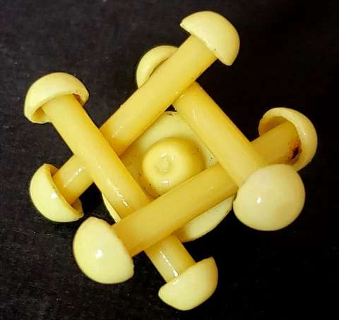 Dimensional Celluloid Tic-Tac-Toe Button, Intricate 15 Component Construction! Cover