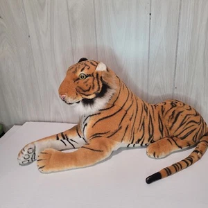 Kellytoy Plush Tiger Realistic Big Cat Orange Bengal Stuffed Animal - Picture 1 of 9