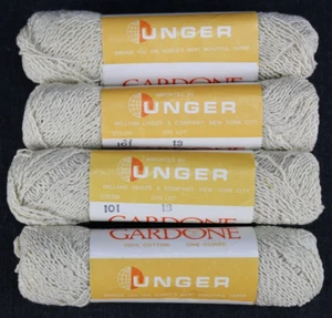 Vintage Yarn Unger Gardone 100% Cotton #101 Beige Lot of 4 ITALY NOS Vtg 1oz - Picture 1 of 6