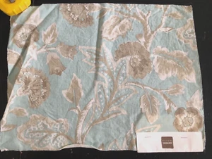 PETER FASANO Tinay in Taupe, Aqua 11 5/8 x 15 1/2" Floral Fabric Sample - Picture 1 of 3