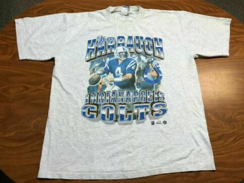 Indianapolis Colts T Shirt Vintage 90'S Jim Harbaugh NFL Sport Football Team Cover