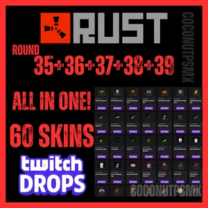 Rust Twitch Drops Skins Round 36 37 38 39 | 40 Skins | PC | Steam Game - Photo 1/1