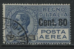 Italy 1927 80 centesimi overprinted on 1 lire Airmail used - Bild 1 von 1