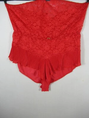 Vintage Undercover Wear Strapless Teddy 3X Red Satin & Lace - Image 1 of 4