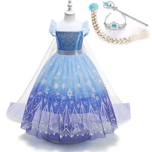 New Girls Princess Halloween Costume Dress up with Cosplay Accessories 3-12Y - Picture 1 of 12