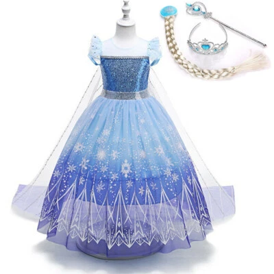 New Girls Princess Halloween Costume Dress up with Cosplay Accessories 3-12Y - Image 1 of 4