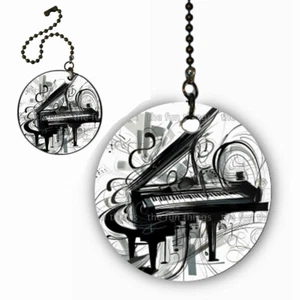 2 x Music Art Deco Piano Ceiling Fan Lighting Pull Chain Extension Chain + Charm - Picture 1 of 11