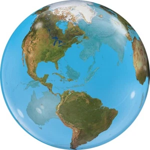 22" Bubbles Planet Earth Globe Stretchy Plastic Balloon Party PIONEER Decoration - Picture 1 of 2
