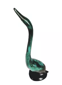 Modellino vintage verde acqua MCM Egret airone gru BLUE MOUNTAIN POTTERY Canada 15" - Foto 1 di 11