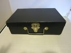 vintage Black Leather Box Case by S Modern Stamping & Metal Company NYC  