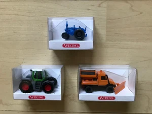WIKING H0 1:87 - 3 Stück Modelle - Unimog - Lanz - Fendt Xylon in OVP unbespielt - Bild 1 von 3