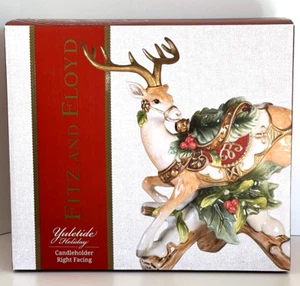Fitz & Floyd Yuletide Holiday Deer Reindeer Centerpiece Figure NEW IN BOX - Picture 1 of 8
