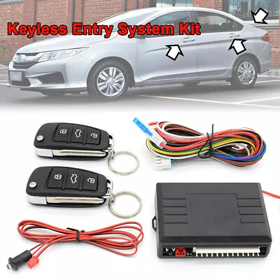 Remote Keyless Entry System For Car Central Door Trunk Lock Kit 12V Alarm PKE - Image 1 of 4