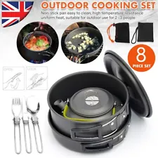 Portable Camping Cookware Kit Outdoor Picnic Hiking Cooking Equipment Pan Kettle