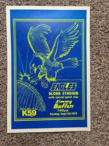 The Eagles With Jimmy Buffett 1979 Concert Poster Aloha Stadium Hawaii