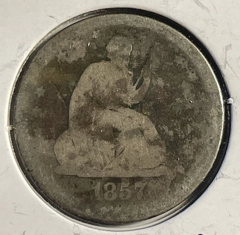 1857 Seated Liberty Quarter - 90% Silver - P12-13 Cover
