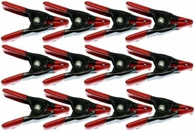 New 12pc 1" Mini Metal Spring Clamps Set