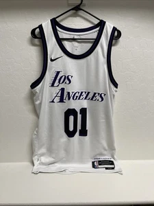 Nike LA Lakers Nipsey Hussle 01 City Edition Swingman Authentic Jersey Size 48 - Picture 1 of 15