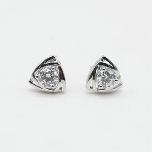 Triangular Stud Earring | White Gold Plating | Perfect For Women - Bild 1 von 10