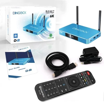 USA Same day shipping 2025 BLUE Dingbox D2 new Smart Android TV Box Media Player - Image 1 of 4