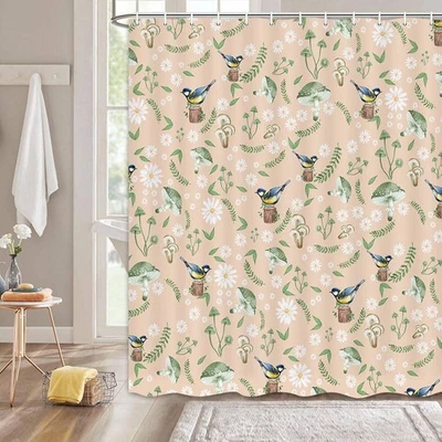 Bird Fabric Shower Curtain Extra Long Curtains Bathroom Waterproof - Image 1 of 4