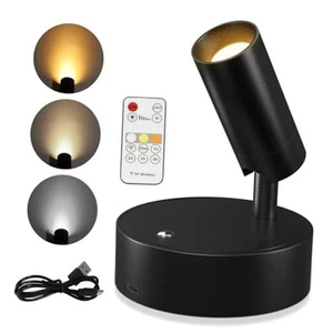 Kabelloser LED Strahler Innen, wiederaufladbare Uplighting Innen mit Fernbedienung schwarz - Bild 1 von 8